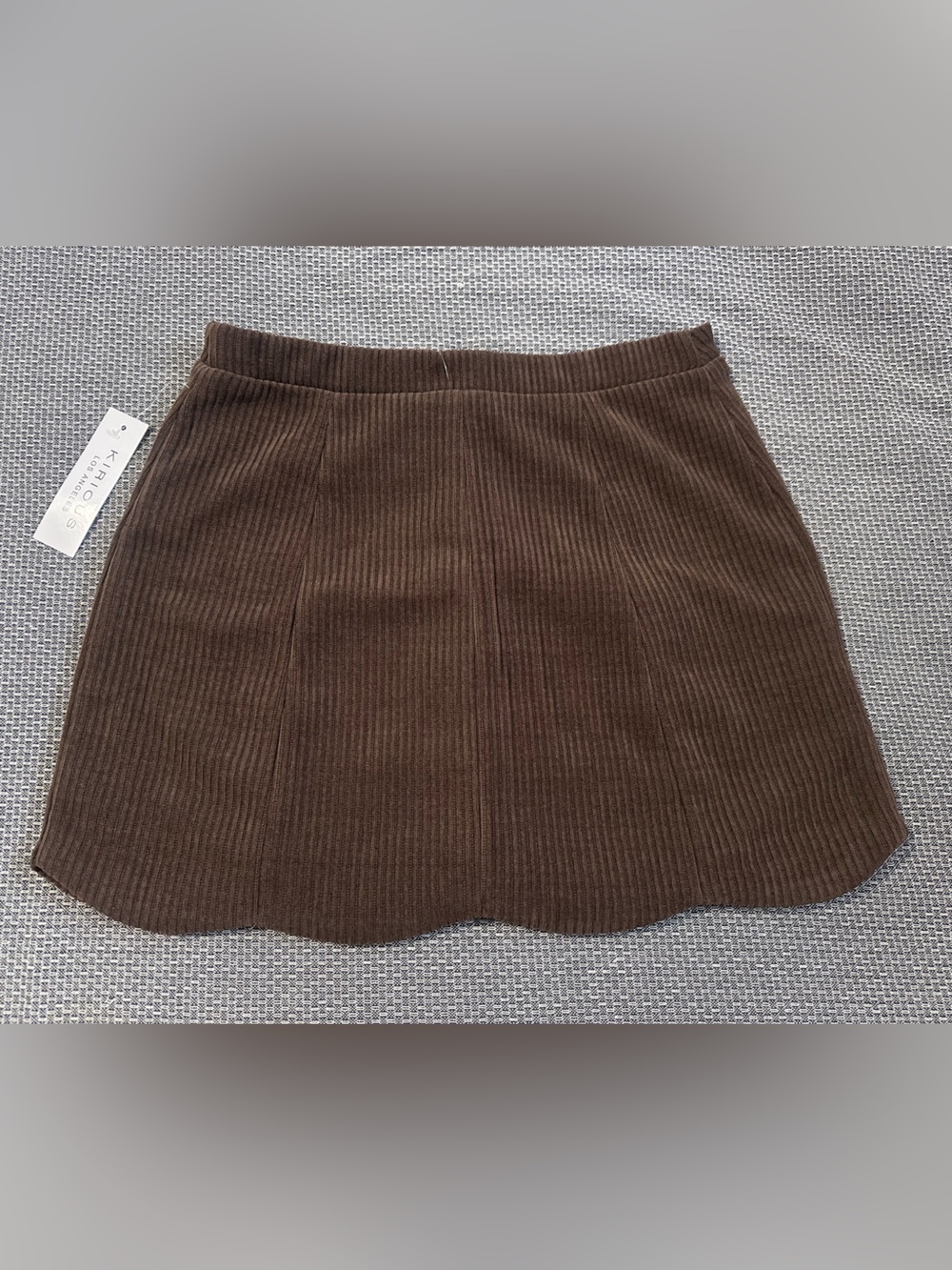 Kirious Brown Ribbed Button-Front Mini Skirt - Picture 2 of 4